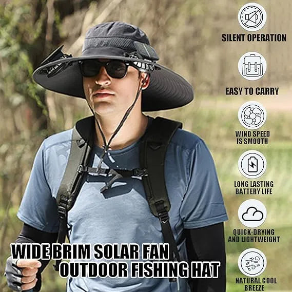 🔥 Father's Day Sale 49% OFF 🔥 Solar Powered Fan Cooling Hat – For Outdoor Work and Fishing
