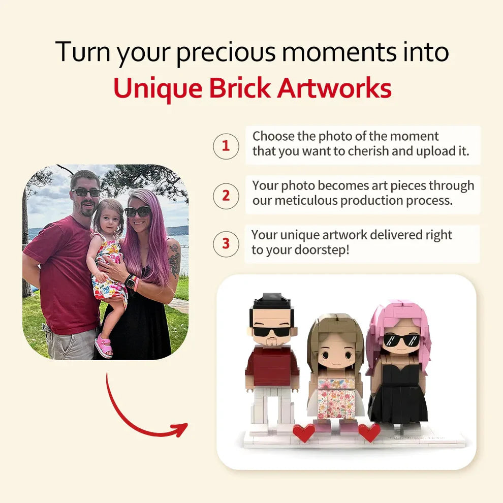 Custom Brick Set From Your Favorite Photo, Perfect Memory Gift For Couples Family & Friends