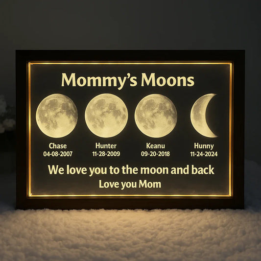 Led Light Frame With Real Moon Phase- Mom's universe