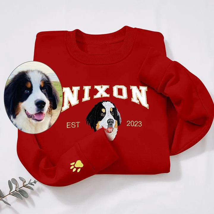 Custom Pet Portrait Embroidered Sweatshirt