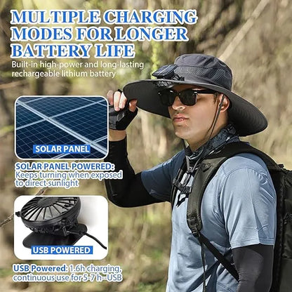🔥 Father's Day Sale 49% OFF 🔥 Solar Powered Fan Cooling Hat – For Outdoor Work and Fishing